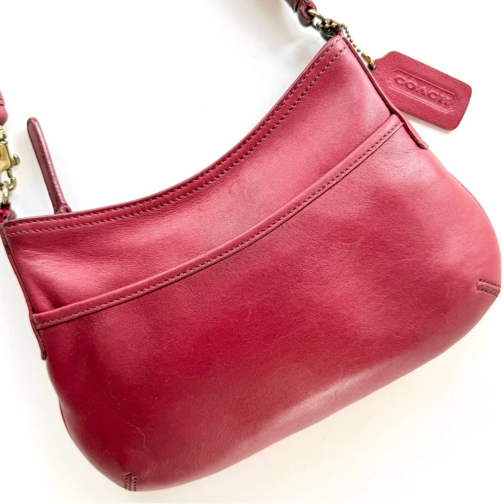 Vintage Y2K Coach Legacy West Demi Shoulder Bag 9295 Red Glovetanned Leather